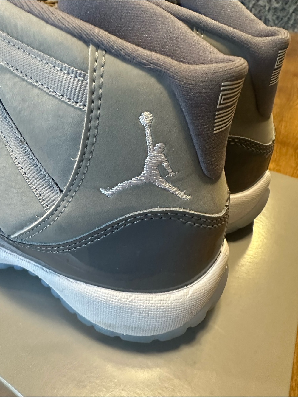 Air Jordan Kids High-Top Retro Sneakers in Gray and White